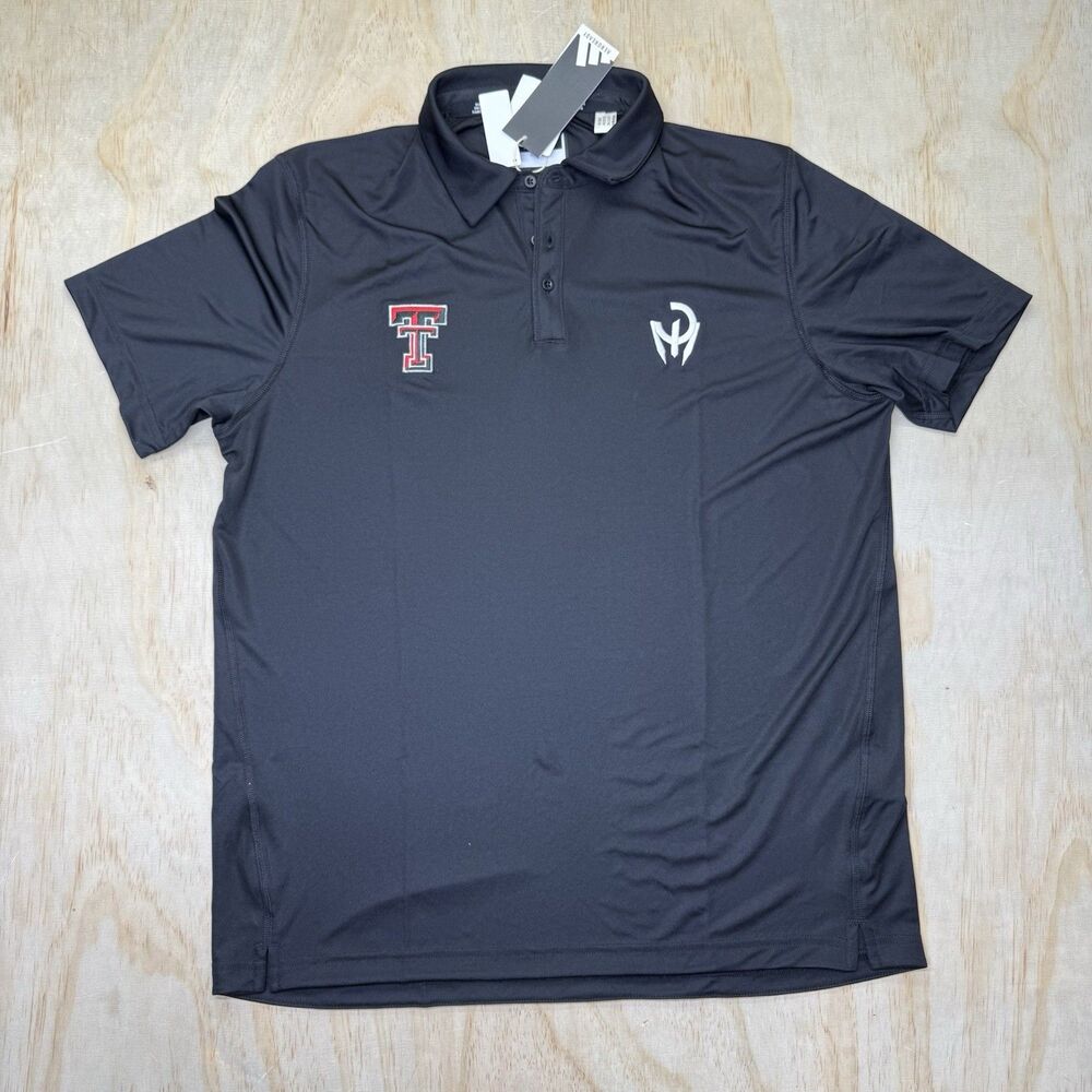 NEW MD Texas Tech Red Raiders Patrick Mahomes Gladiator Polo Shirt Black